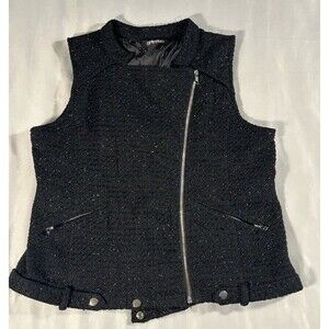 Vintage Randolph Duke Black Tweed Sparkle Zip Up Vest